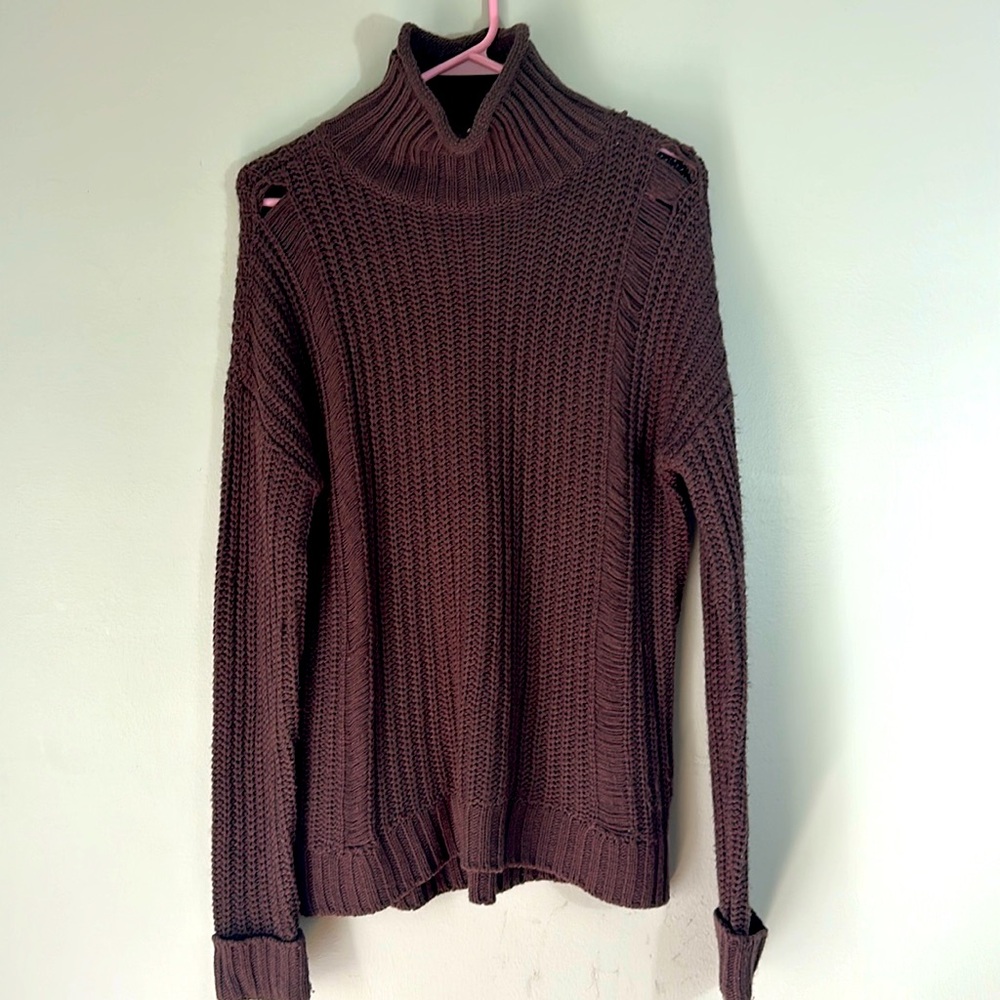 Unionbay Plum Distressed Sweater size S NWT